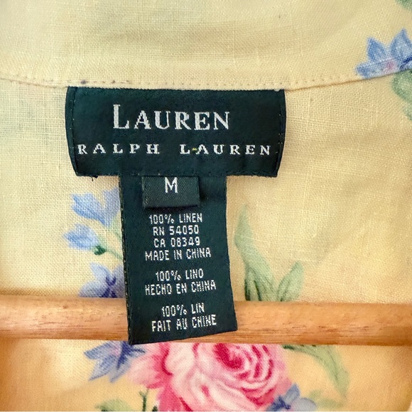 Lauren Ralph Lauren Vintage 90s Linen Button Down Shirt - Picture 4 of 6